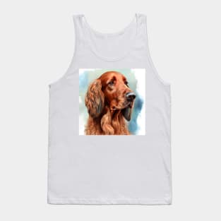 Watercolor Portrait of a Red Irish Setter Tank Top